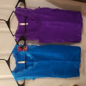 3/$10 Teal/Purple Spandex Layering Tank w/Lace (both tops)